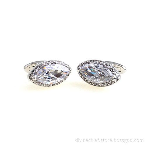 Cufflinks Manufacturer Make Custom Oval Rhinestone Cufflinks